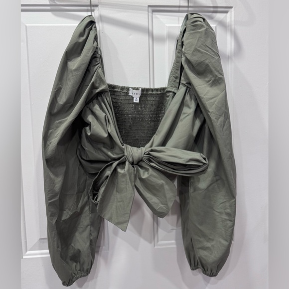 MABLE Sage Green Wrap Blouse - Picture 6 of 7